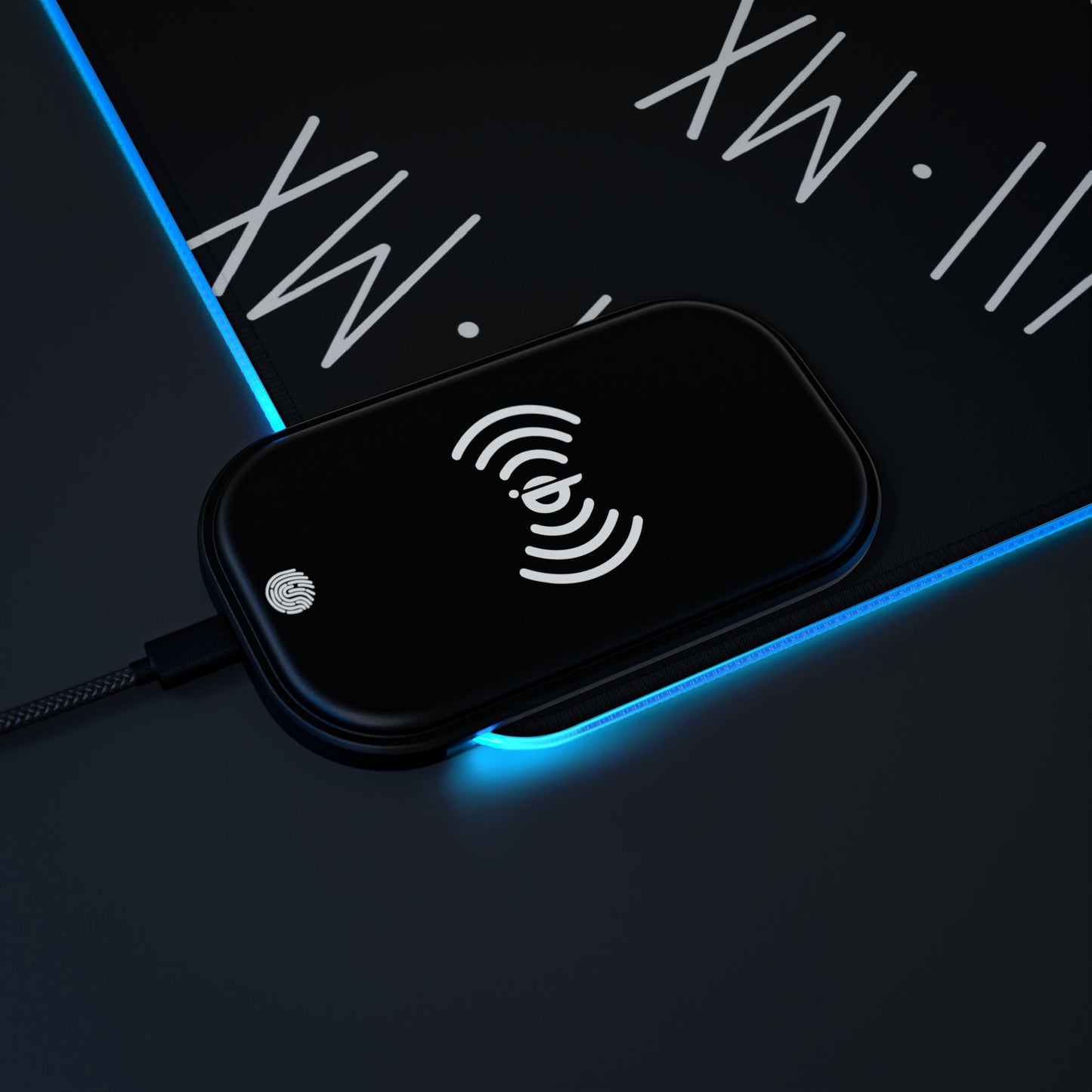 LED Mouse Pad and Wireless Charging station w VII•MX logo pattern