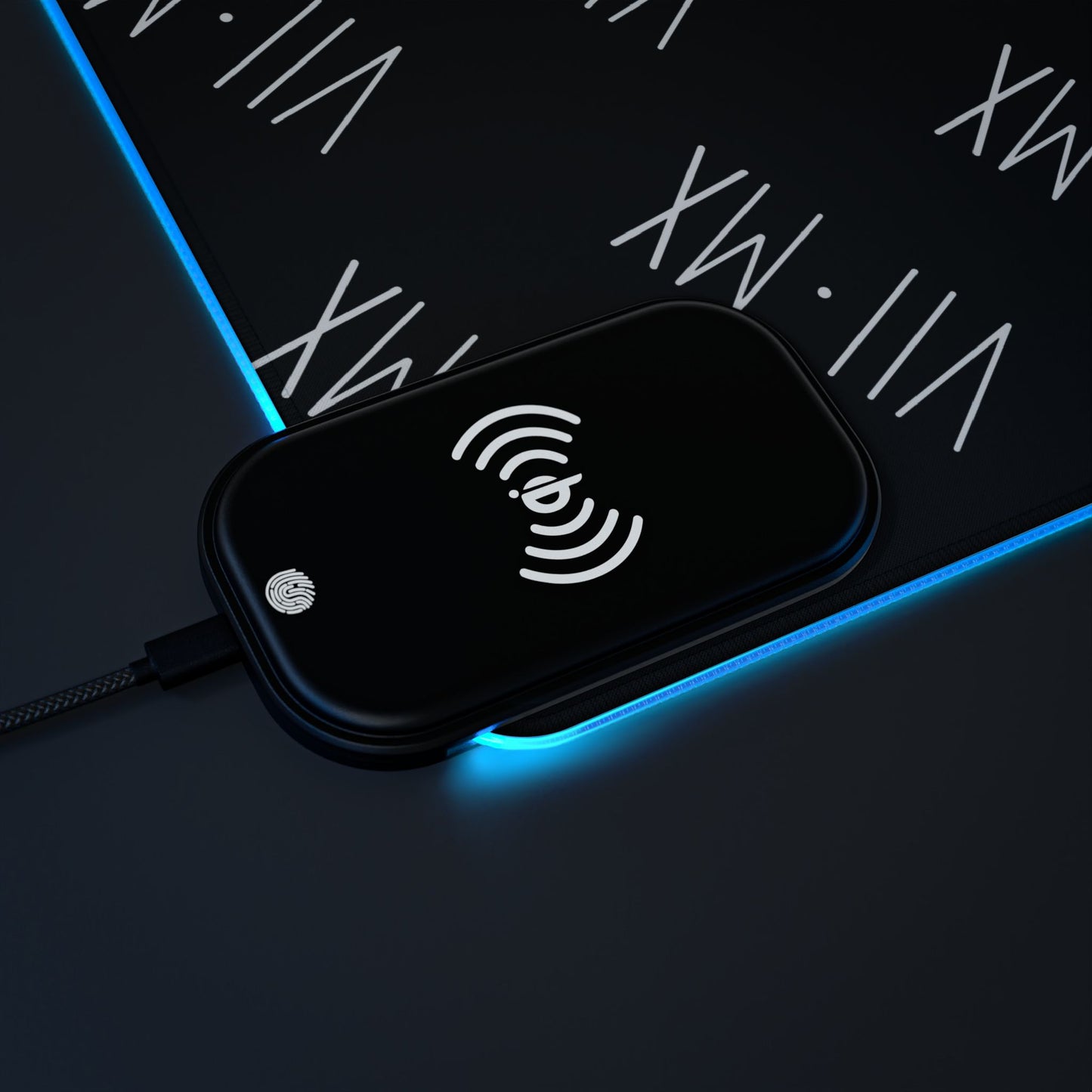 LED Mouse Pad and Wireless Charging station w VII•MX logo pattern