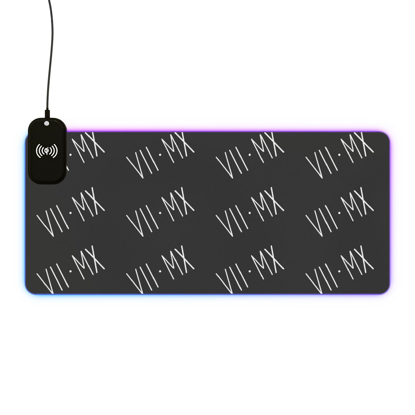 LED Mouse Pad and Wireless Charging station w VII•MX logo pattern