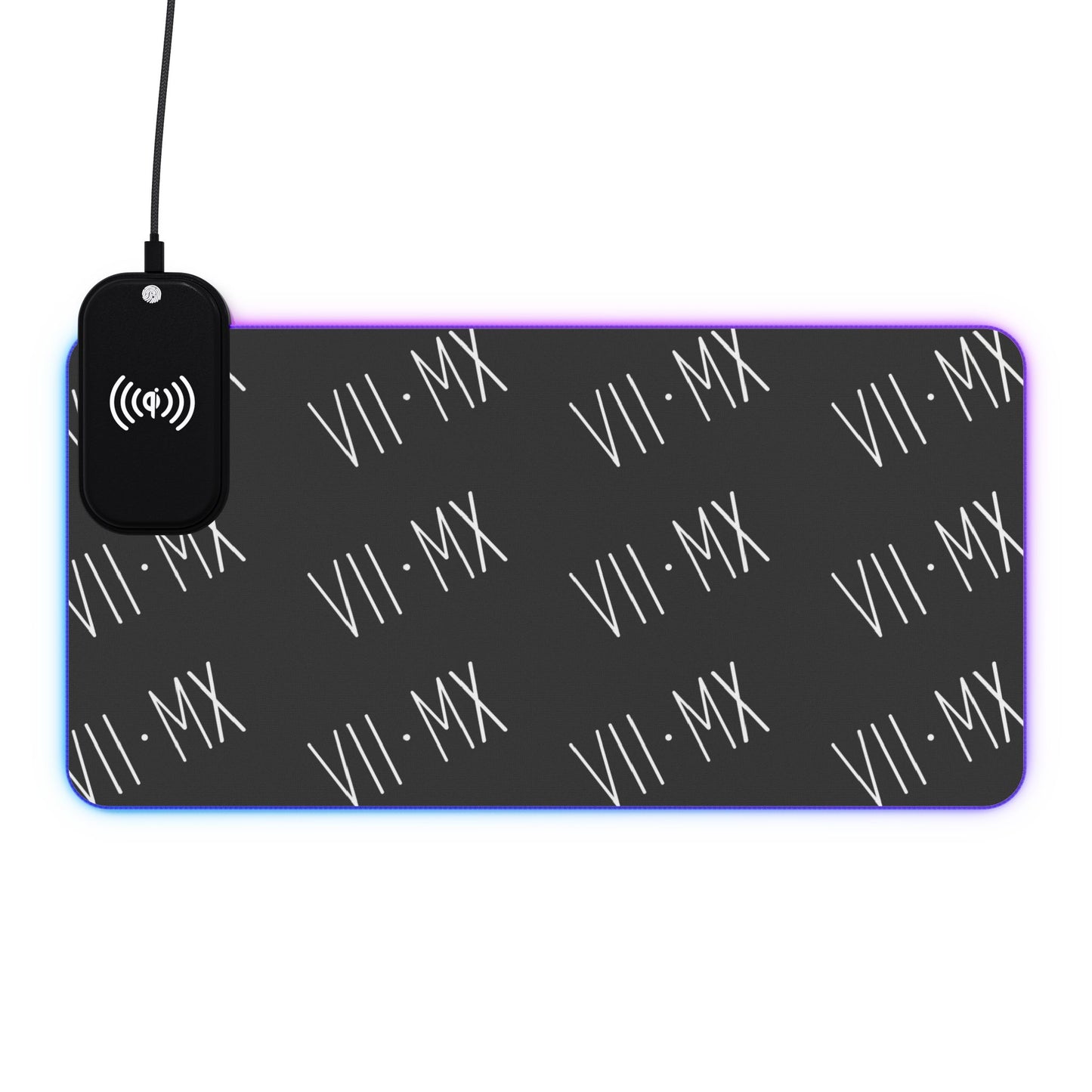 LED Mouse Pad and Wireless Charging station w VII•MX logo pattern
