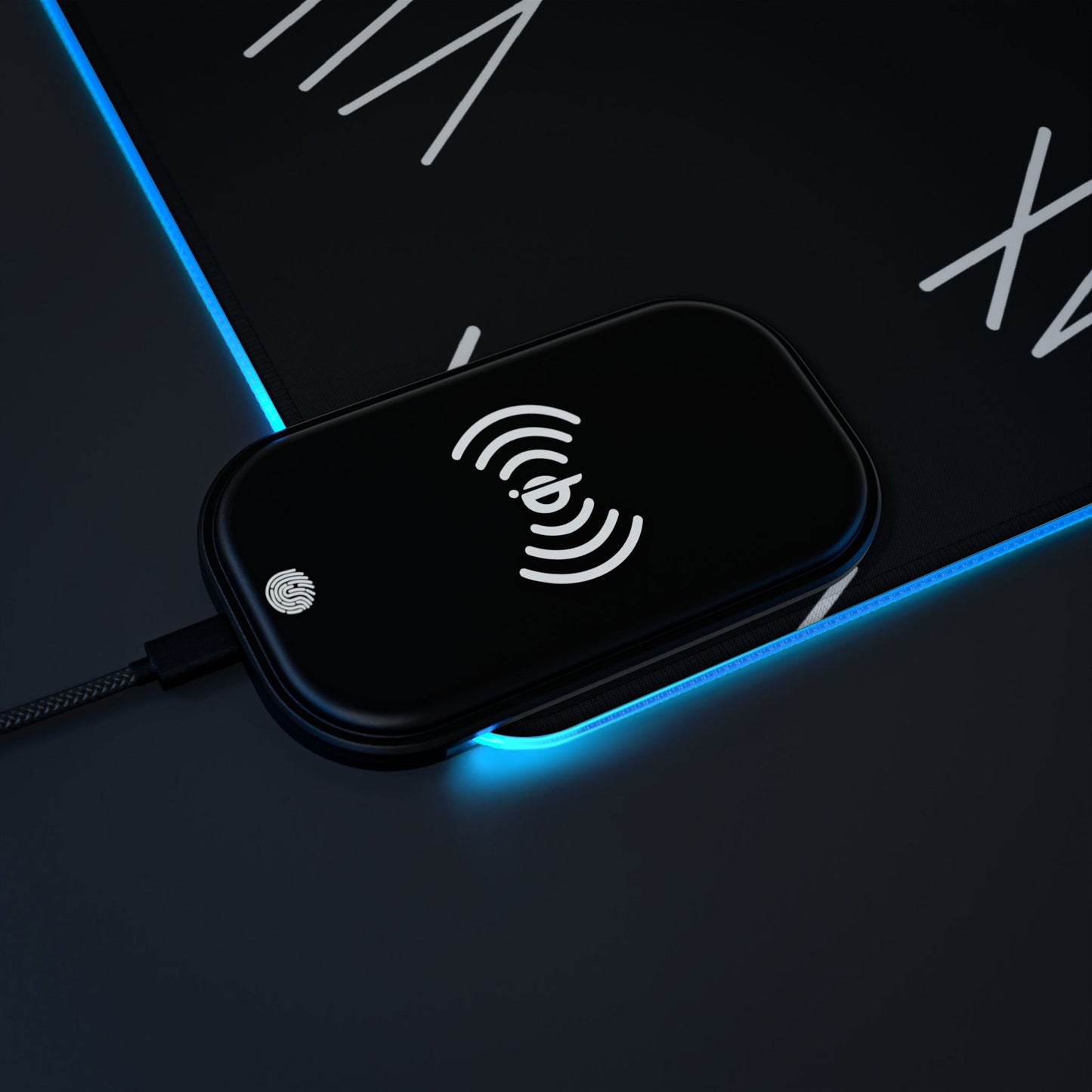 LED Mouse Pad and Wireless Charging station w VII•MX logo pattern