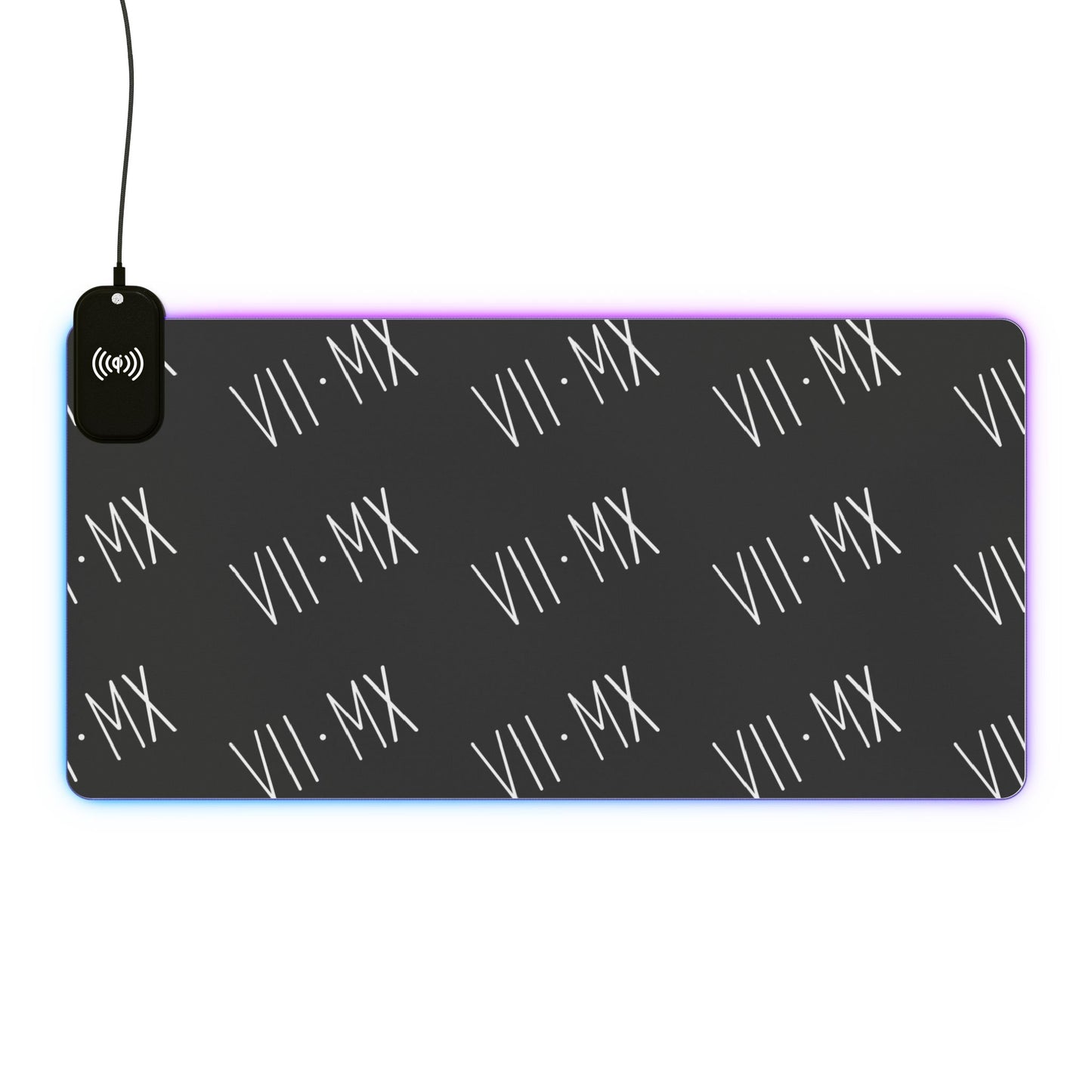 LED Mouse Pad and Wireless Charging station w VII•MX logo pattern