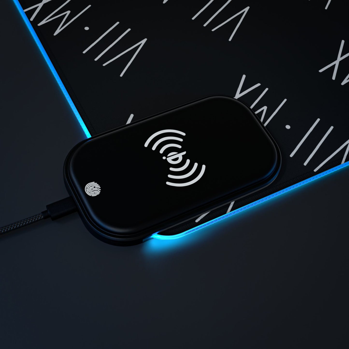 LED Mouse Pad and Wireless Charging station w VII•MX logo pattern