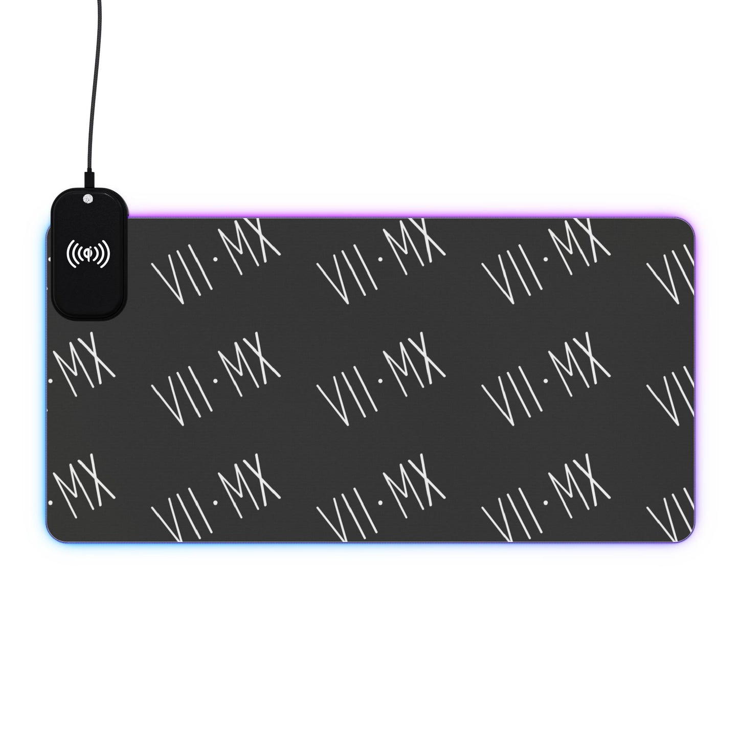 LED Mouse Pad and Wireless Charging station w VII•MX logo pattern