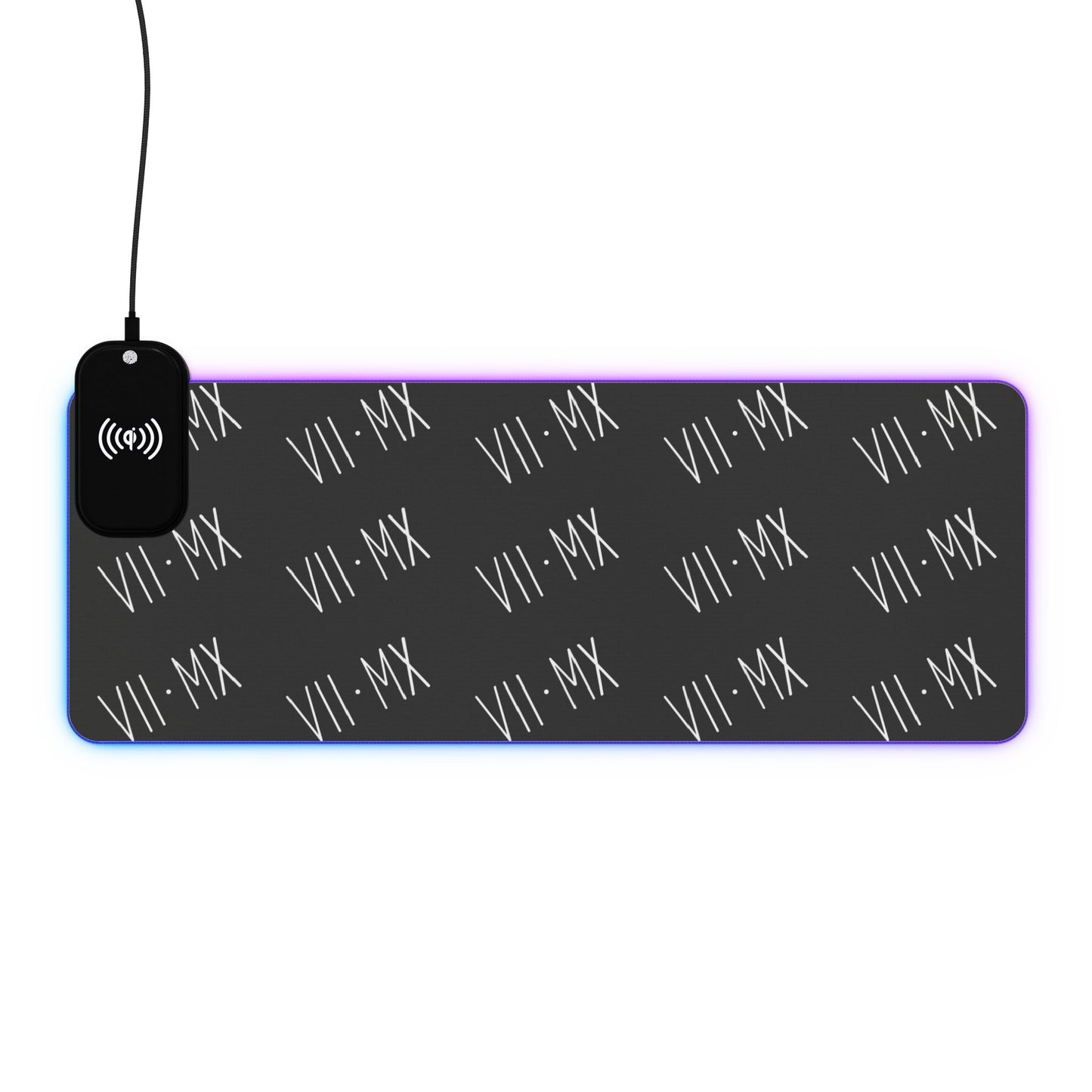 LED Mouse Pad and Wireless Charging station w VII•MX logo pattern
