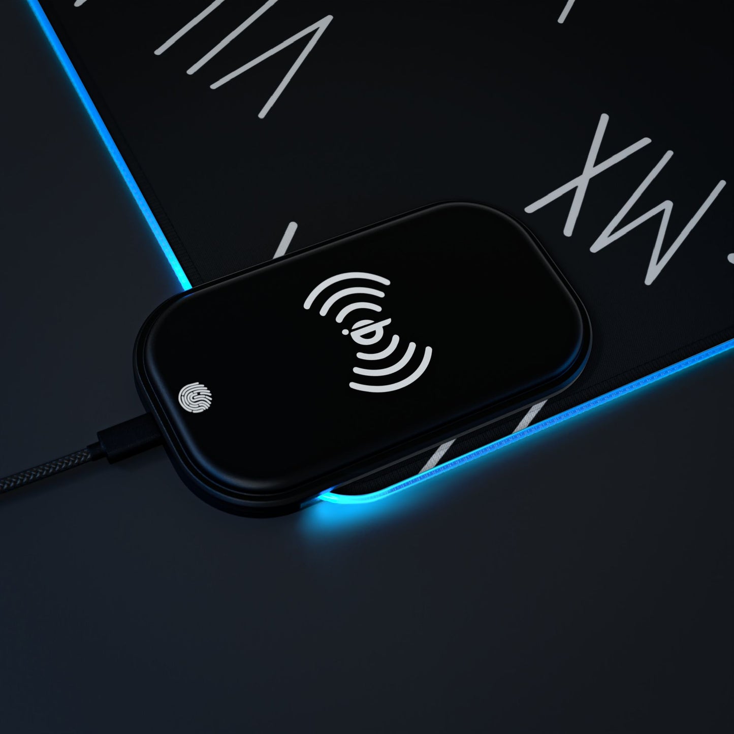LED Mouse Pad and Wireless Charging station w VII•MX logo pattern