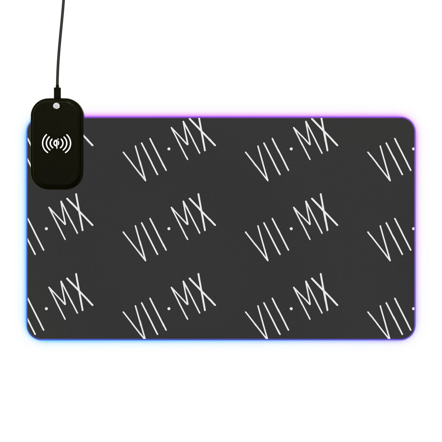 LED Mouse Pad and Wireless Charging station w VII•MX logo pattern