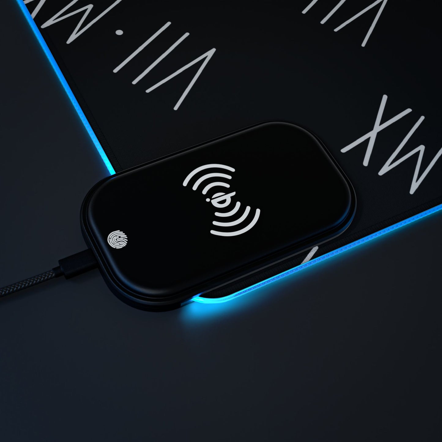 LED Mouse Pad and Wireless Charging station w VII•MX logo pattern